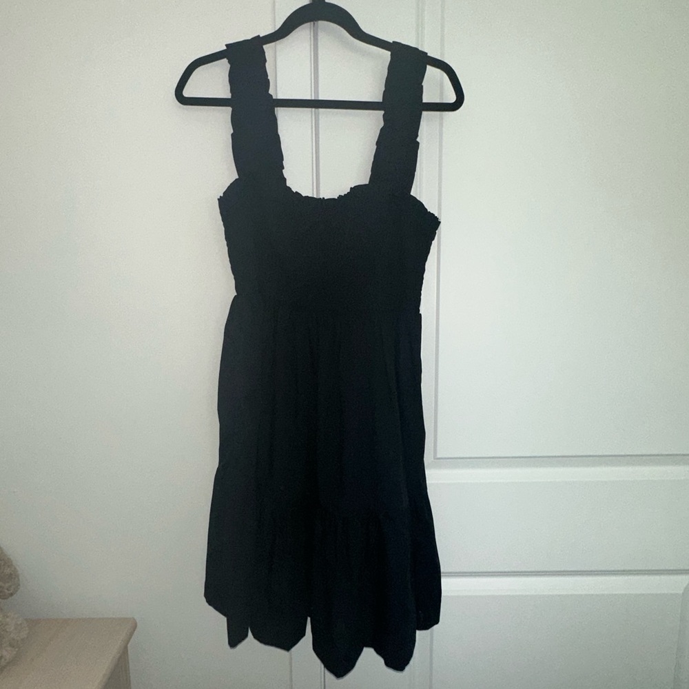 🖤 Abercrombie Smocked Bodice Mini Dress XL | Tiered A-Line Summer Dress - Picture 2 of 6